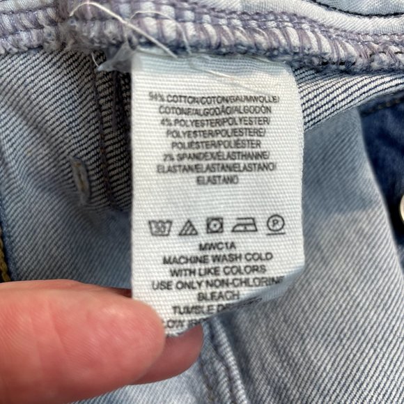 We the Free People Jeans Womens 25 Blue Distressed Cropped Button Fly Stretch - Picture 10 of 10